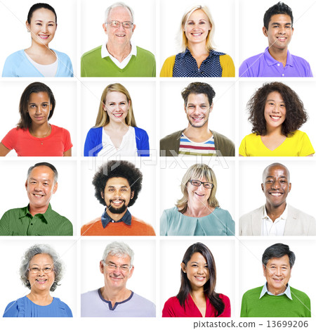 Portrait of Multiethnic Colorful Diverse People Portrait of Multiethnic Colorful Diverse People 13699206