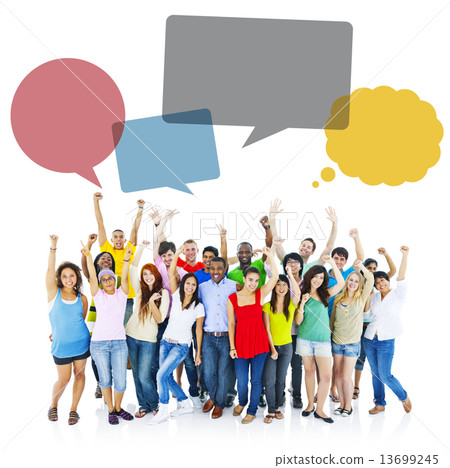 Large Diversed group of people enjoying 13699245