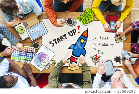 People Working in a Conference and Photo Illustration 13699298