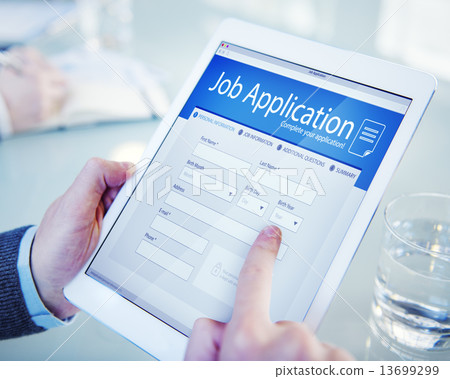 Applicant Filling Up the Online Job Application 13699299