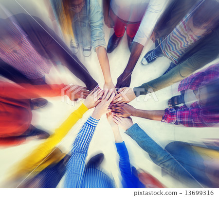 Group of People Hands Clasped Concept 13699316