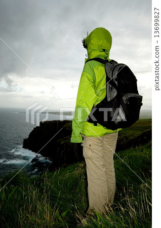 Woman Looking Ahead Of Her Destination Woman Looking Ahead Of Her Destination 13699827