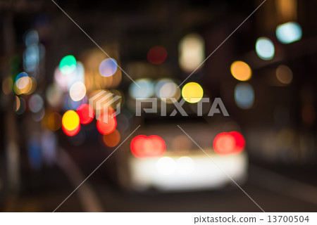 Urban traffic bokeh background 13700504