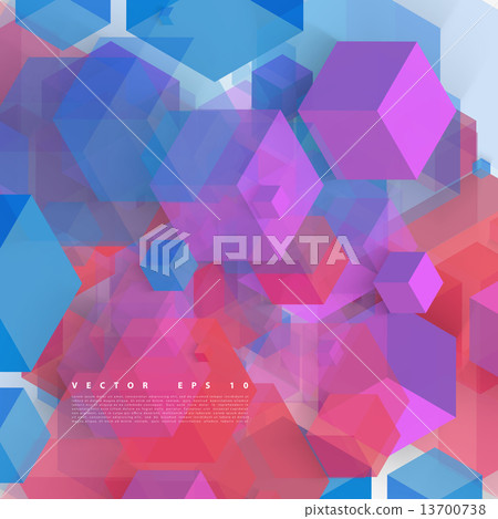 Vector Abstract geometric shape from gray cubes.  13700738