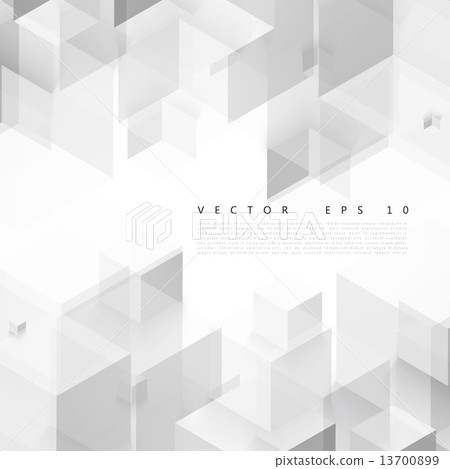 Vector Abstract geometric shape from gray cubes.  13700899