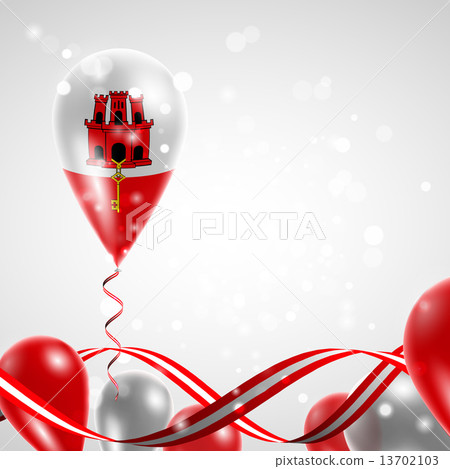Flag of Gibraltar on balloon Flag of Gibraltar on balloon 13702103