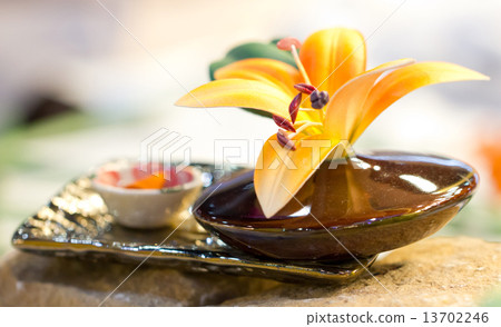 Artificial Flower With Ceramic Vase. 13702246