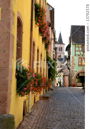 France Alsace region yellow wall house 13702578