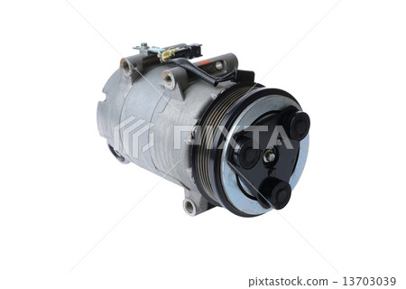 car air conditioning compressor on a white background 13703039