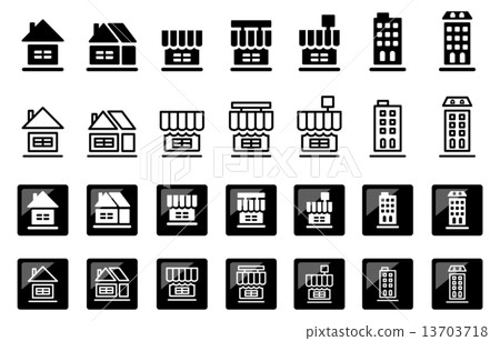Store company icon set - Stock Illustration [13703718] - PIXTA
