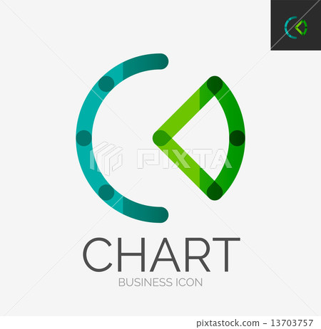 Minimal line design logo, chart, graph icon Minimal line design logo, chart, graph icon 13703757