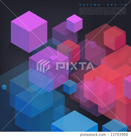 Vector Abstract geometric shape from gray cubes.  13703908