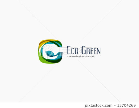 Modern G Letter Green Eco Concept Company Logo Stock Illustration