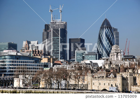 Modern London cityscape in LONDON, UK 13705009
