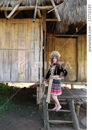 Traditionally dressed Mhong hill tribe woman 13710185