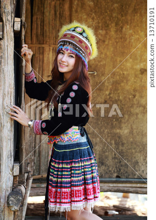Traditionally dressed Mhong hill tribe woman Traditionally dressed Mhong hill tribe woman 13710191