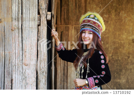 Traditionally dressed Mhong hill tribe woman Traditionally dressed Mhong hill tribe woman 13710192