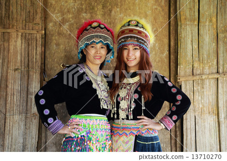 Traditionally dressed Mhong hill tribe woman 13710270