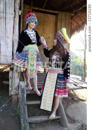Traditionally dressed Mhong hill tribe woman Traditionally dressed Mhong hill tribe woman 13710280