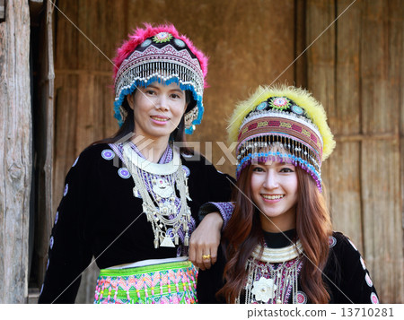 Traditionally dressed Mhong hill tribe woman 13710281