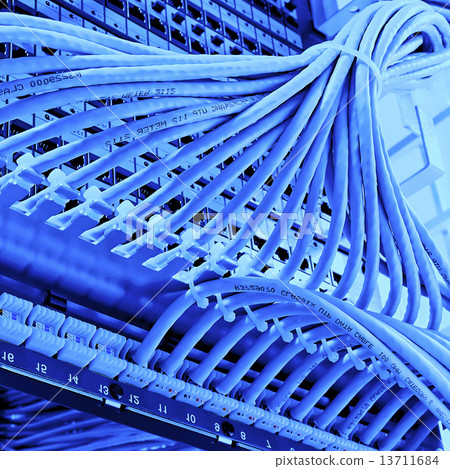 control cabinet with patch panel of the 6th category 13711684