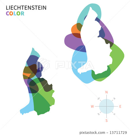 Abstract vector color map of Liechtenstein with transparent paint effect. Abstract vector color map of Liechtenstein with transparent paint effect. 13711729