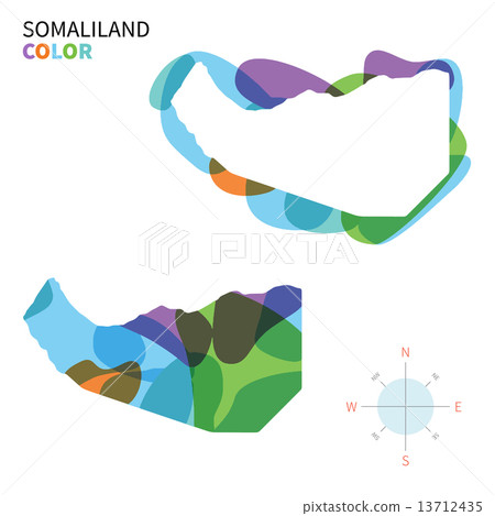 Abstract vector color map of Somaliland with transparent paint effect. 13712435