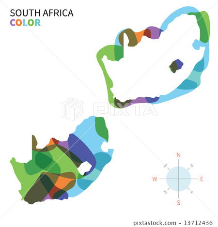Abstract vector color map of South Africa with transparent paint effect. Abstract vector color map of South Africa with transparent paint effect. 13712436