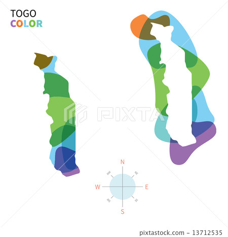 Abstract vector color map of Togo with transparent paint effect. Abstract vector color map of Togo with transparent paint effect. 13712535