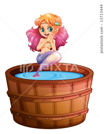 A smiling mermaid in the barrel A smiling mermaid in the barrel 13713444