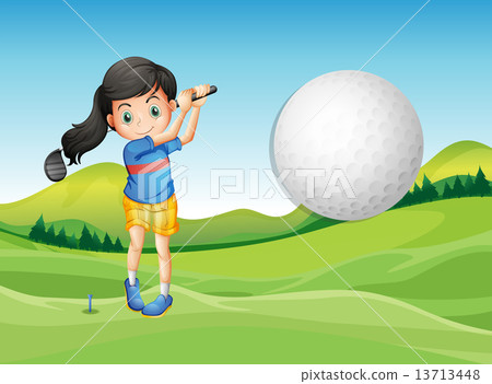 A young lady playing golf A young lady playing golf 13713448