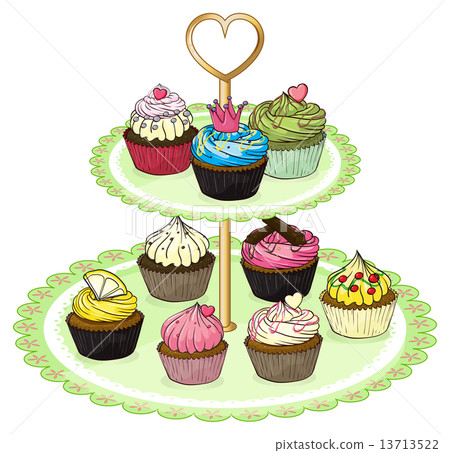 A cupcake tray with cupcakes A cupcake tray with cupcakes 13713522