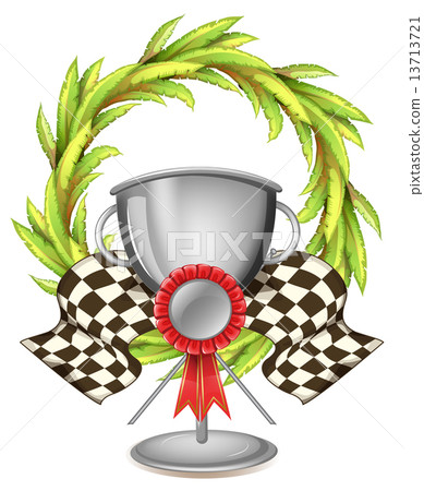 A big grey trophy with a ribbon 13713721