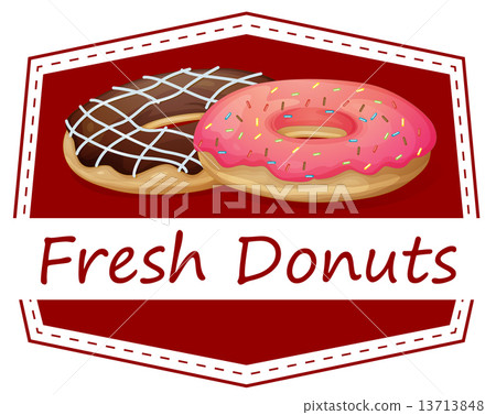 A food with a fresh donuts label 13713848