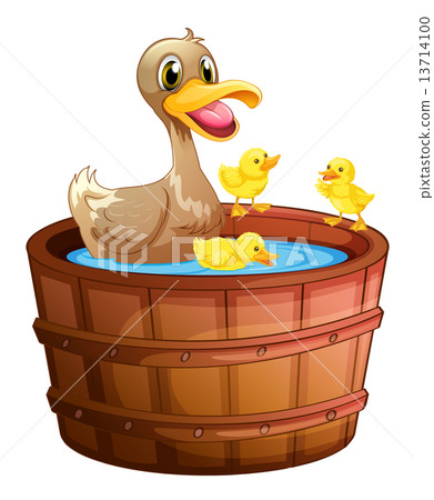 Ducks taking a bath at the bathtub Ducks taking a bath at the bathtub 13714100