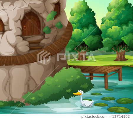 A beautiful scenery with a duck 13714102