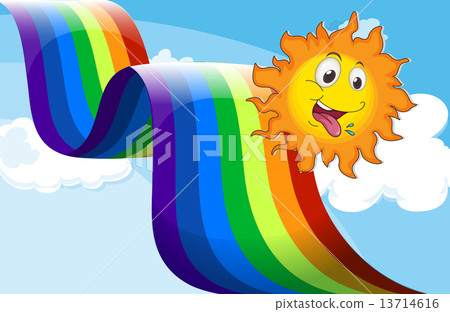 A rainbow beside the happy sun 13714616