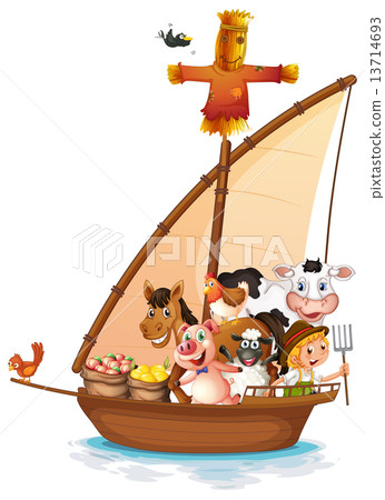 A boat full of animals A boat full of animals 13714693