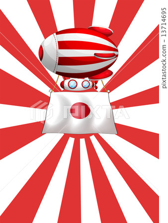 A floating balloon with the flag of Japan A floating balloon with the flag of Japan 13714695