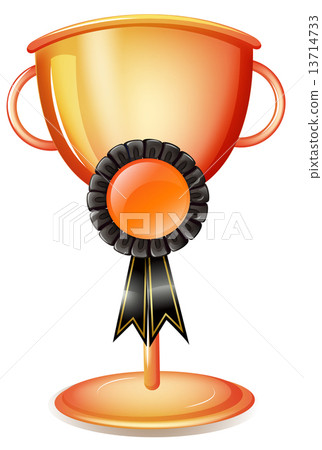 A worldcup trophy with a black ribbon A worldcup trophy with a black ribbon 13714733