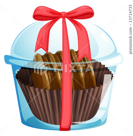 A chocolate inside the transparent container A chocolate inside the transparent container 13714735