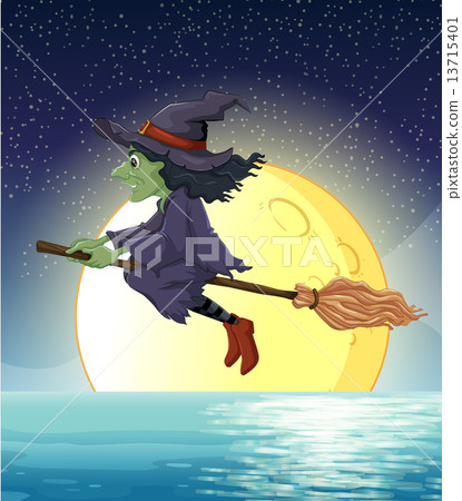 Witch and fullmoon Witch and fullmoon 13715401