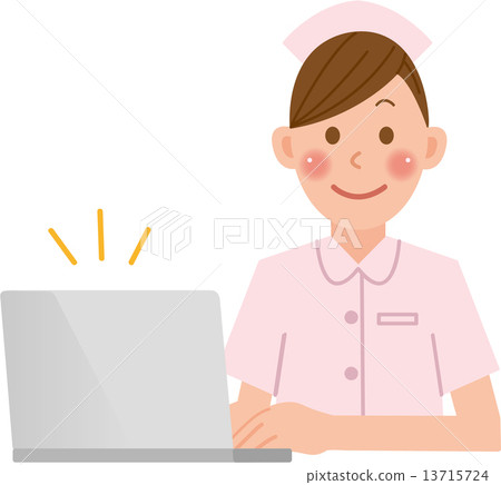 Nurse personal computer - Stock Illustration [13715724] - PIXTA