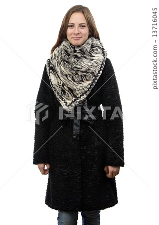 Photo of the young smiling woman in winter coat Photo of the young smiling woman in winter coat 13716045