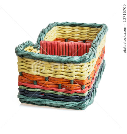 Colorful wicker basket 13716709