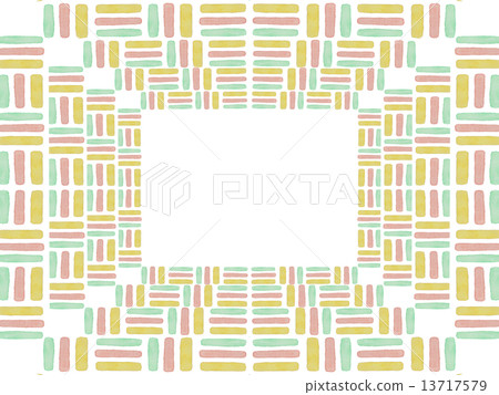 Light gray rectangular framework refreshing patterned pattern peach yellow orange color white background bright simple illustration pink blue light blue color cute watercolor hand-drawn background background material background texture 13717579