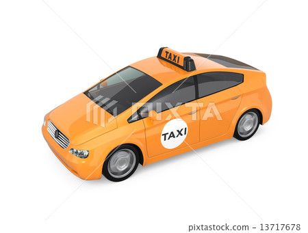 Yellow taxi while driving 13717678
