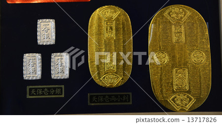 Stock Photo: an oval gold or silver coin, gold coin, resources