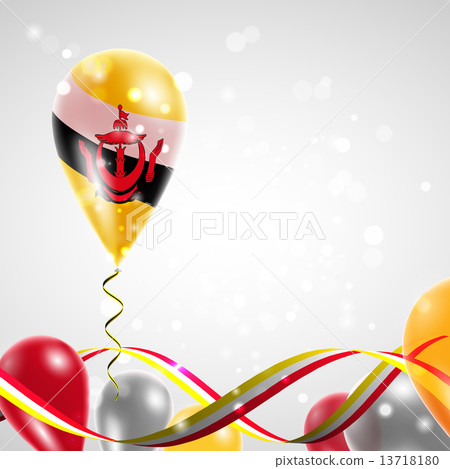 Flag of Brunei on balloon Flag of Brunei on balloon 13718180