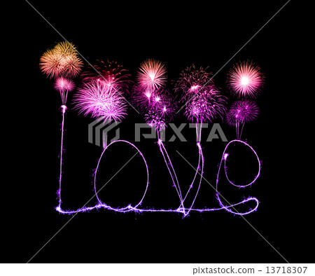 Love sparkler firework light alphabet Love sparkler firework light alphabet 13718307